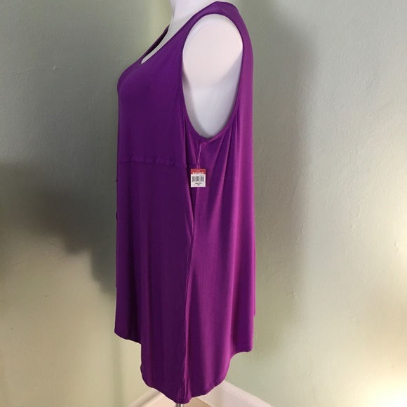 Attention Purple Tunic Tank Top Plus Size 2X - Picture 2 of 6
